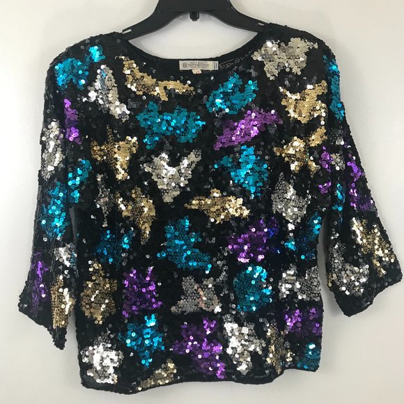 Vintage Tops - VTG HD Sequined Top 42
